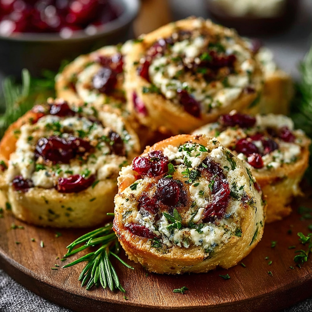 Unbaked cranberry cream cheese rolls on a baking sheet