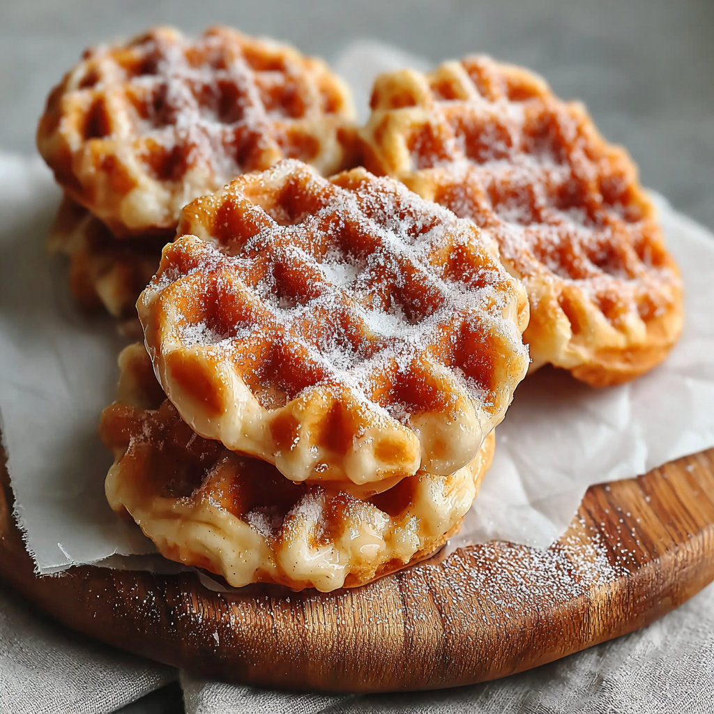 Apple waffle donut glazed and stacked