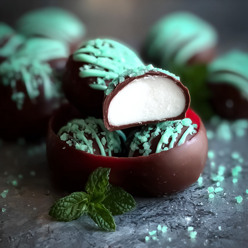 mint candies on parchment