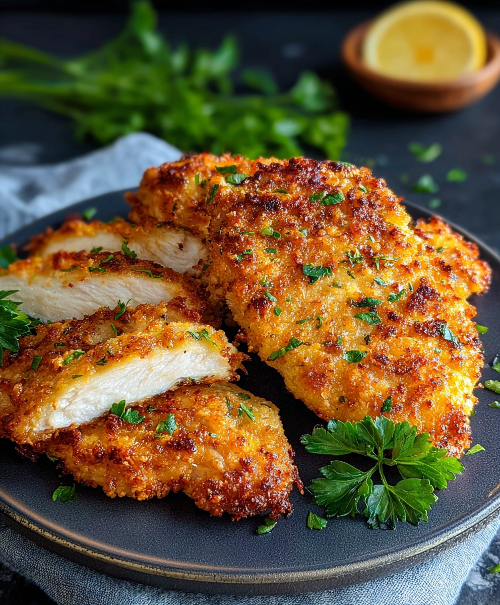 Air Fryer Parmesan Crusted Chicken