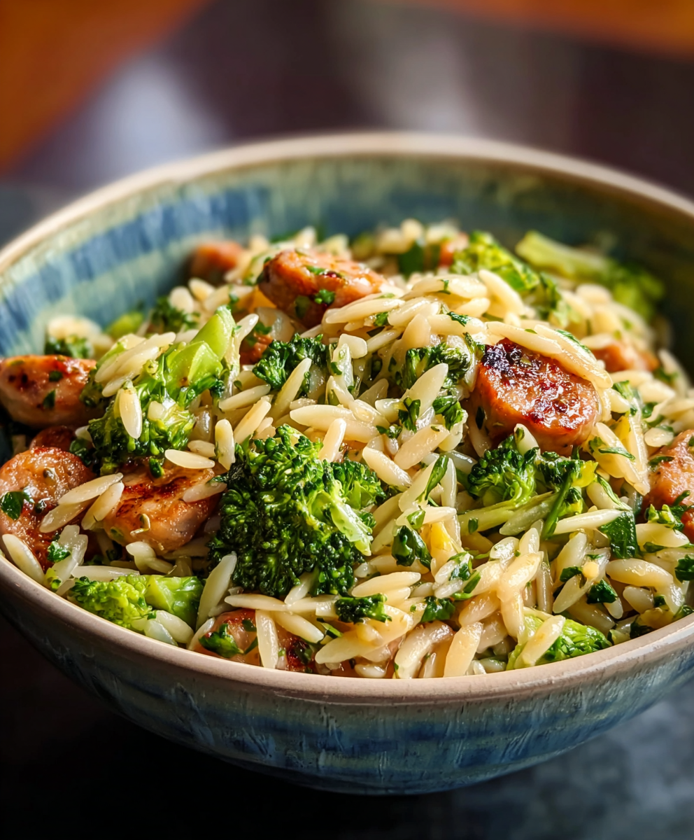 Chicken Sausage and Broccoli Orzo