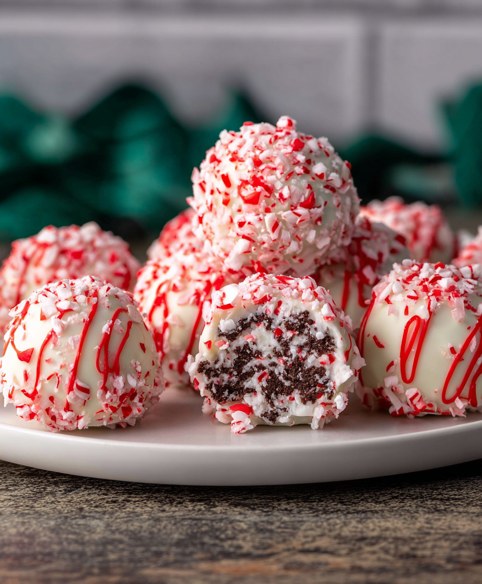 Close-up of peppermint coating and crushed candies