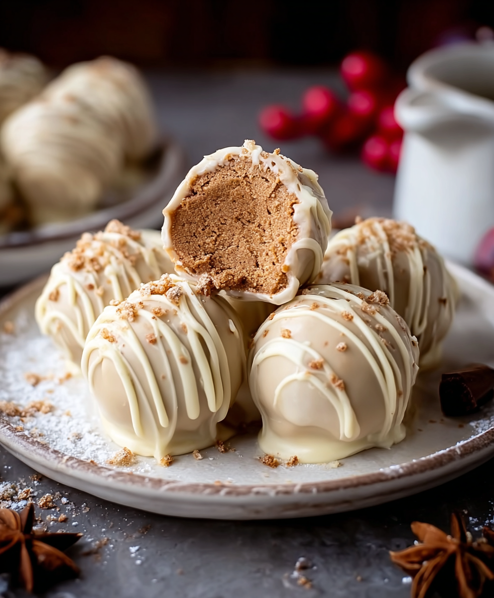 Gingerbread Truffles – Easy No-Bake White Chocolate Christmas Treats