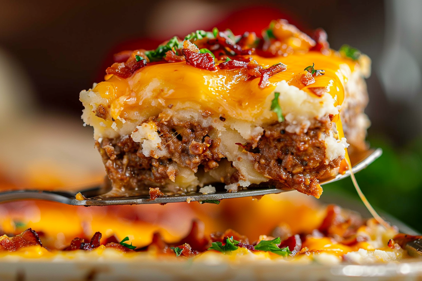 Cheesy Meatloaf with Mashed Potatoes
