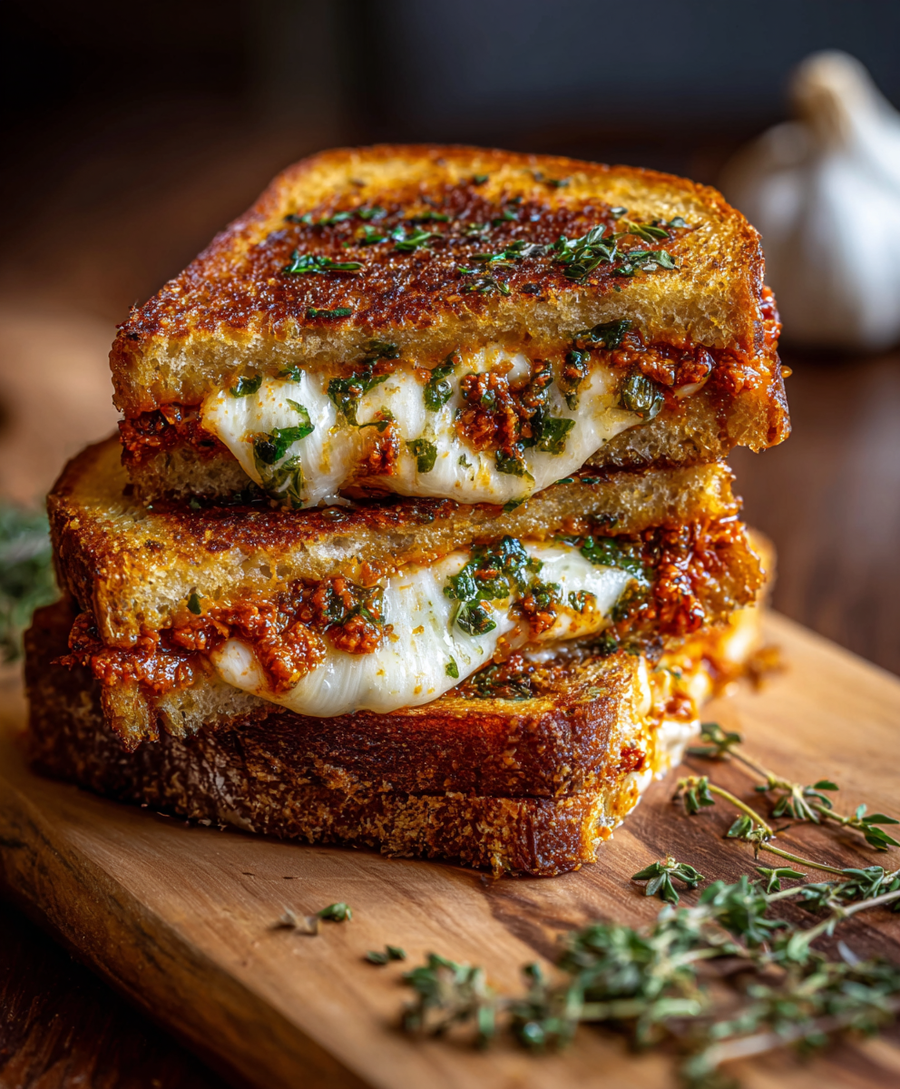 Sun-Dried Tomato Pesto Grilled Cheese