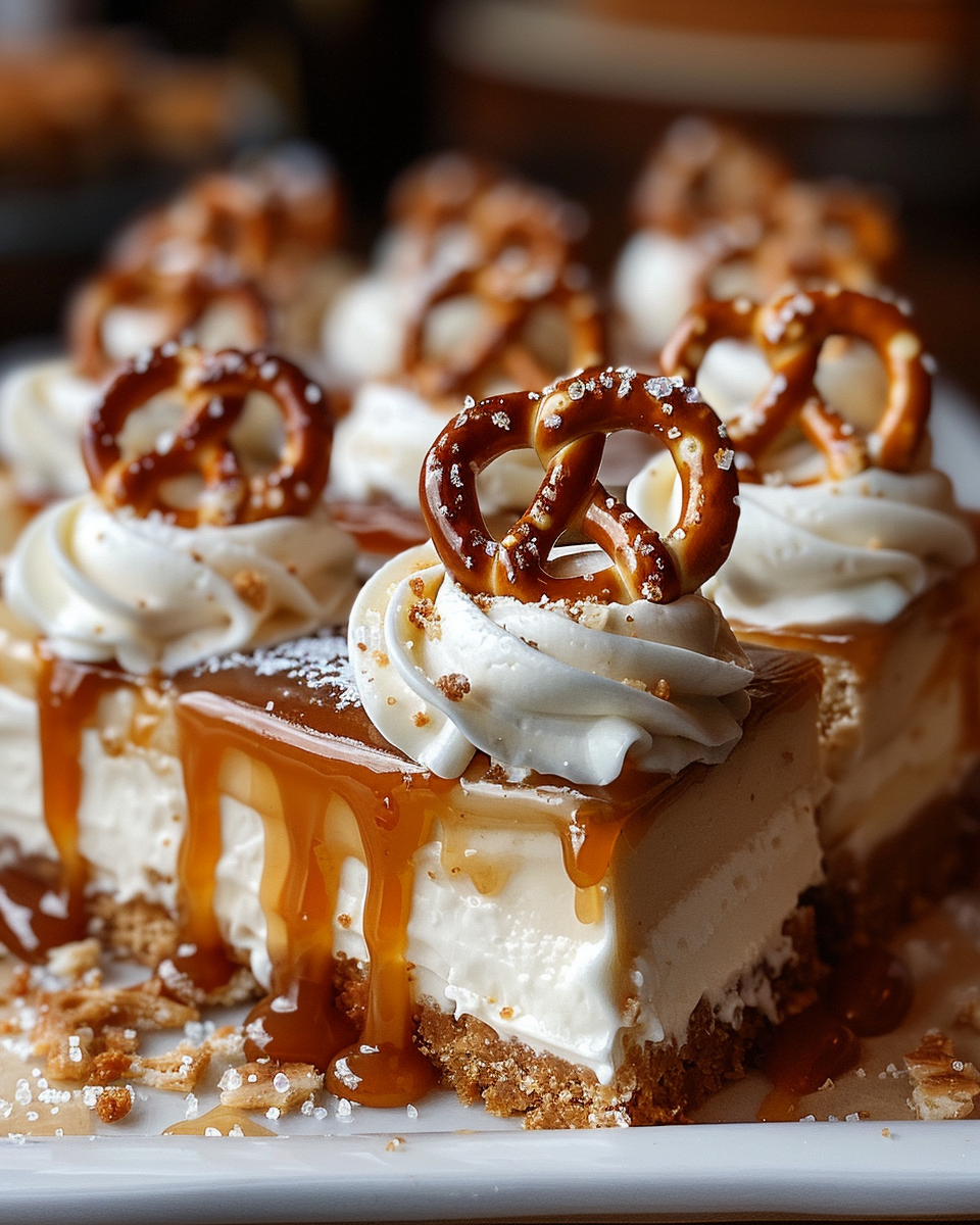 Quick No Bake Salted Caramel Pretzel Bars for Sweet Cravings