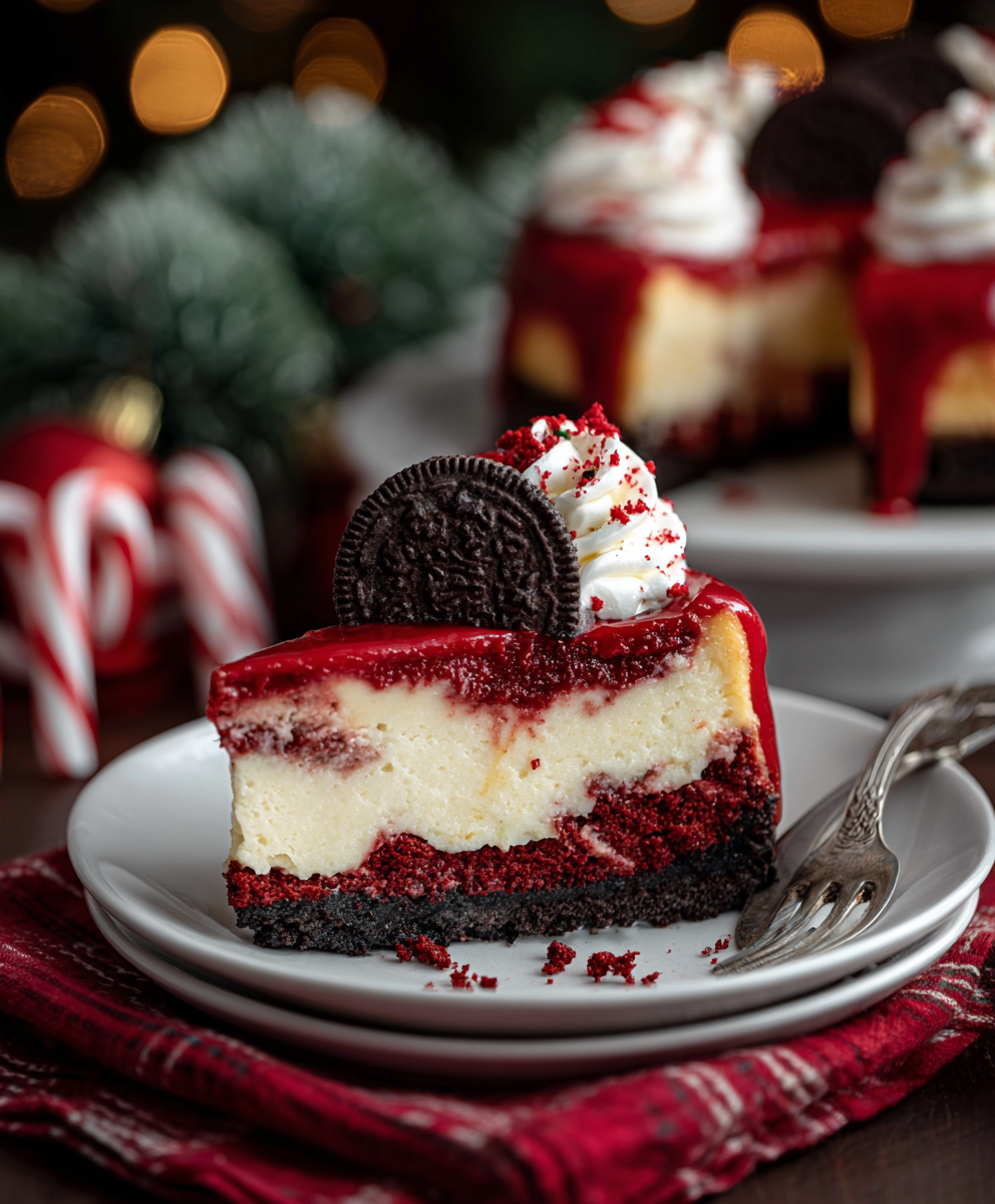 Christmas Red Velvet Cheesecake