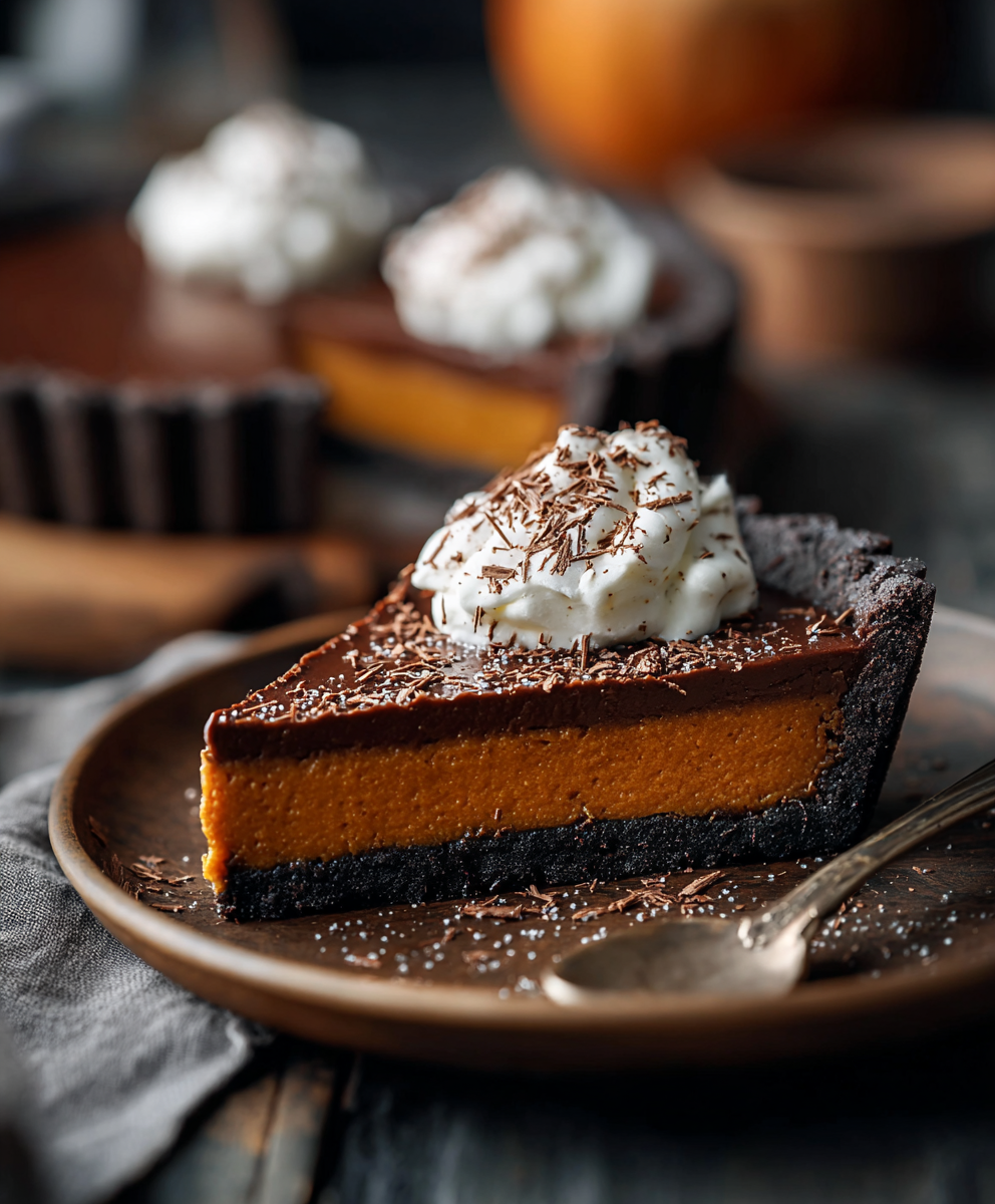 Simple Dark Chocolate Pumpkin Tart