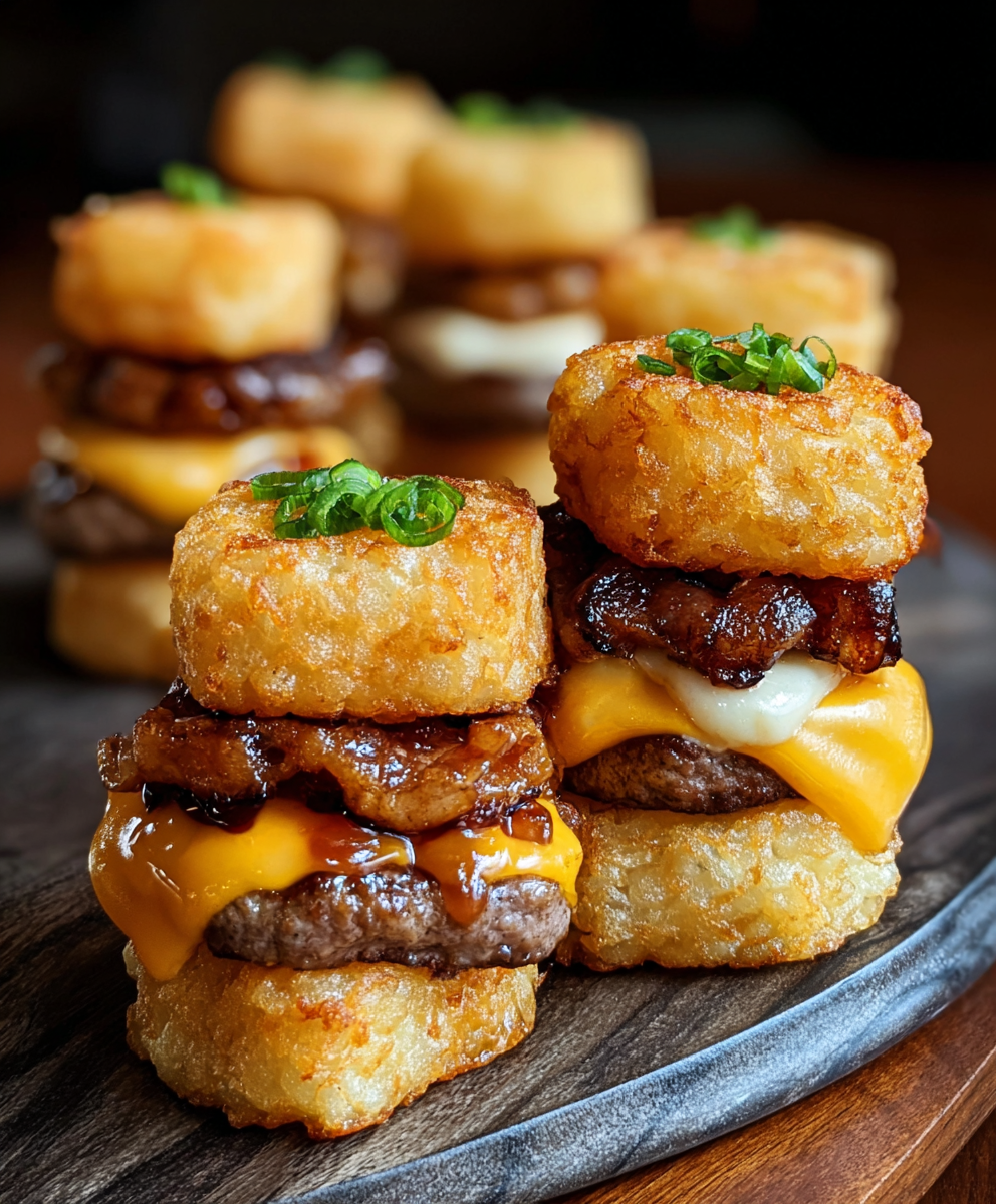 Mini Tater Tot Cheeseburgers