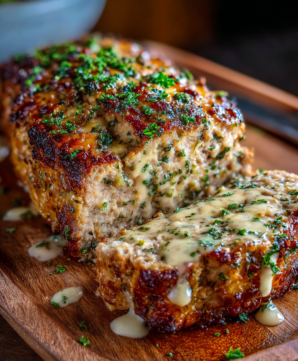 Irresistible Garlic Parmesan Chicken Meatloaf