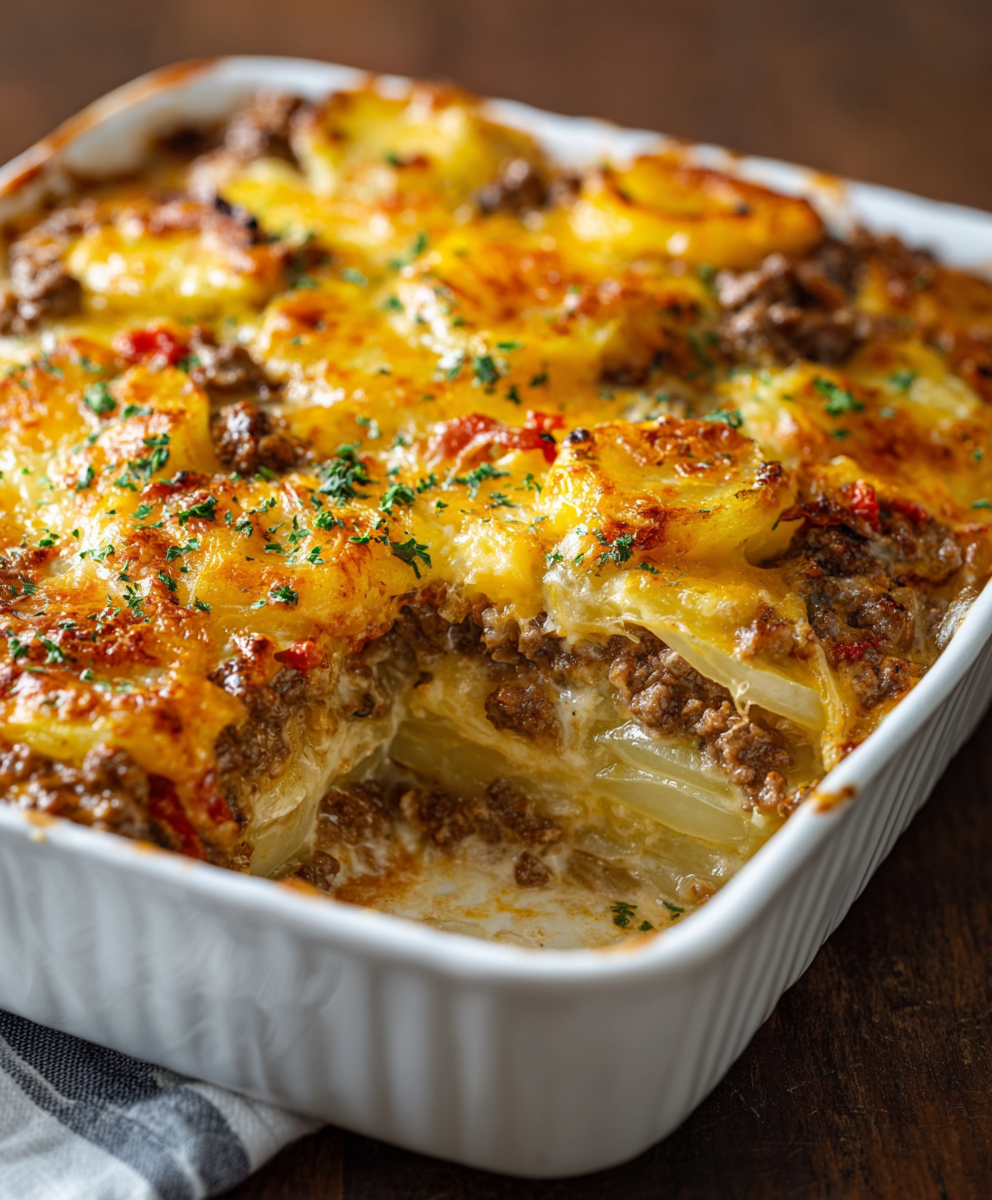 Cheesy Hamburger Potato Casserole