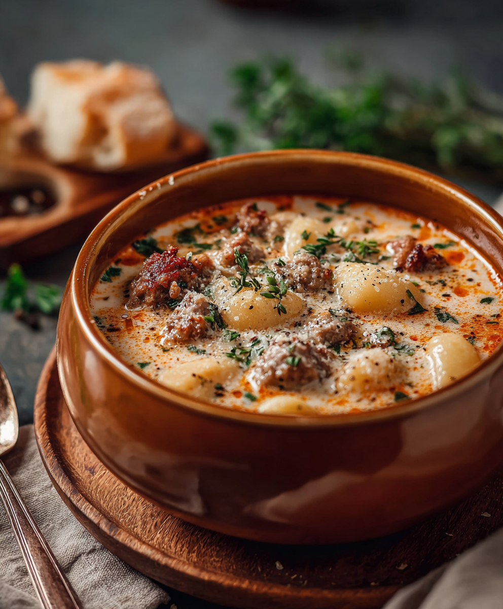 Creamy Italian Sausage Gnocchi Soup