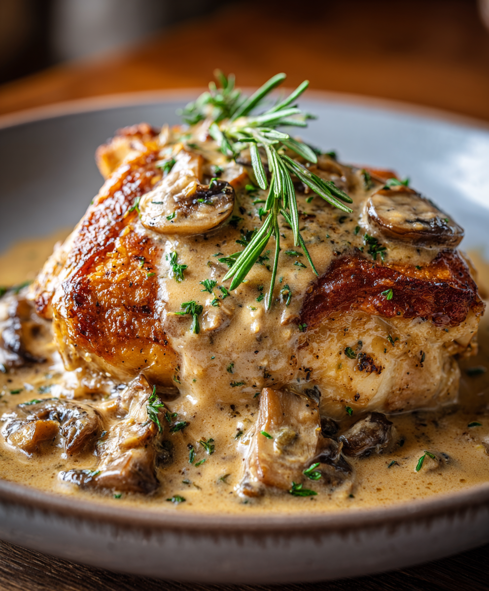 Shredded chicken in creamy gravy