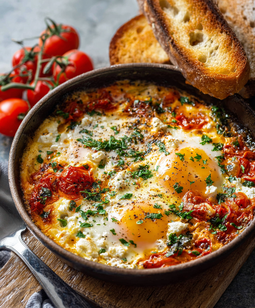 Baked Feta Eggs