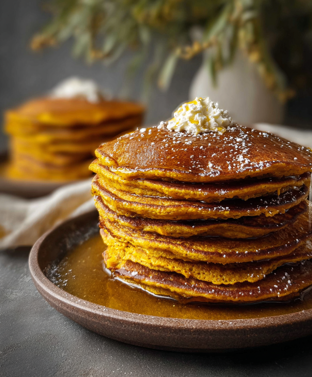 Pumpkin Pancakes on a skillet