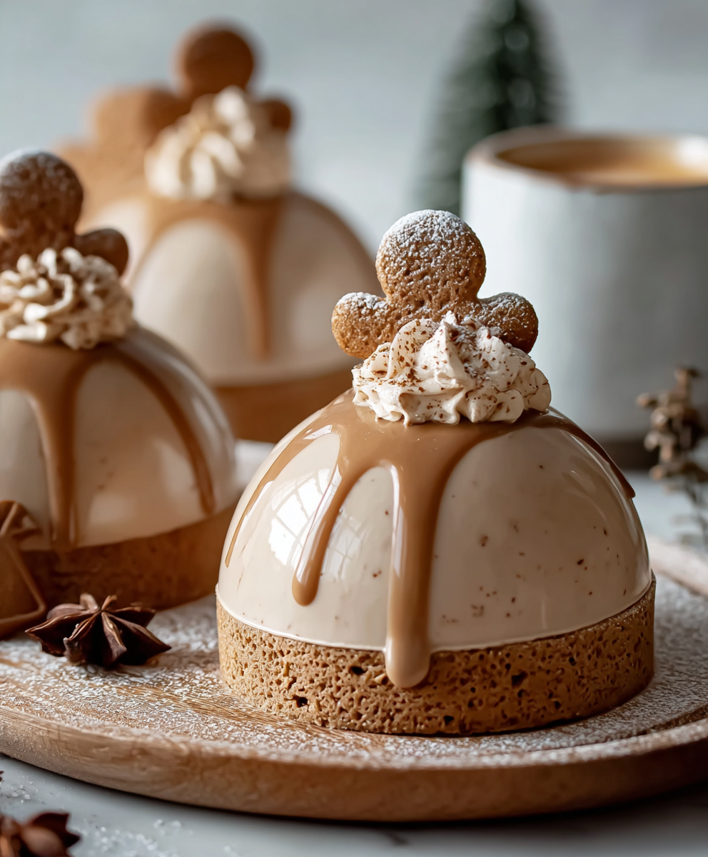 Gingerbread Latte Mousse Domes