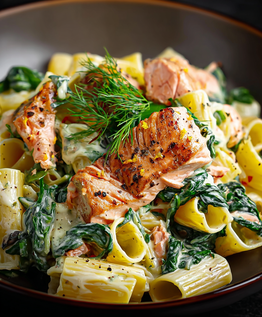 Salmon Spinach Pasta