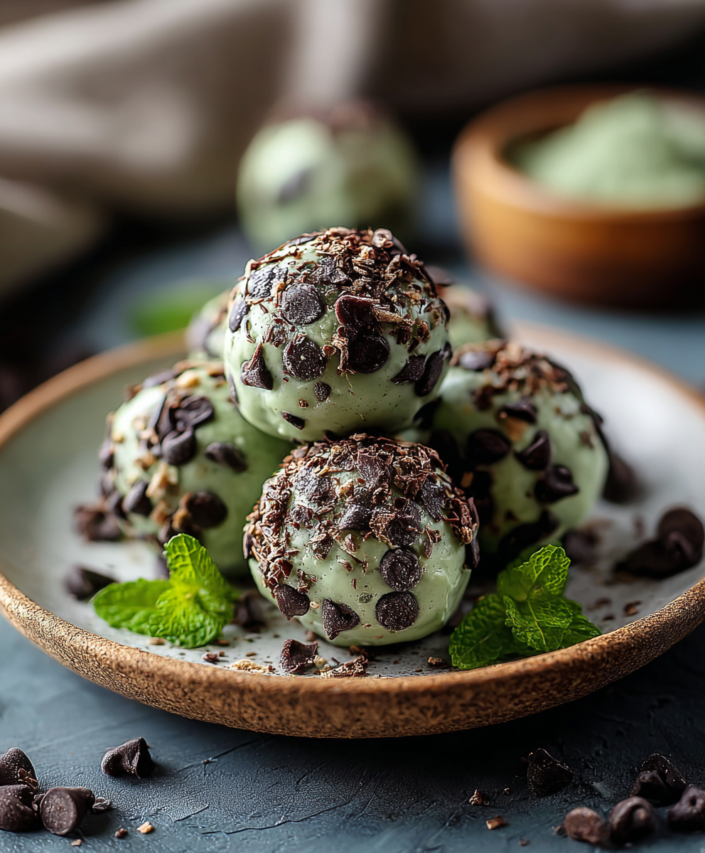 Mint Chocolate Chip Protein Balls