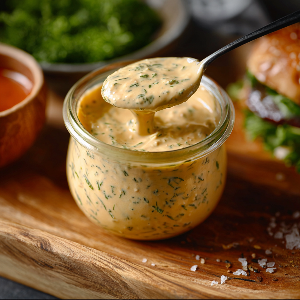 Small bowl of smash burger sauce