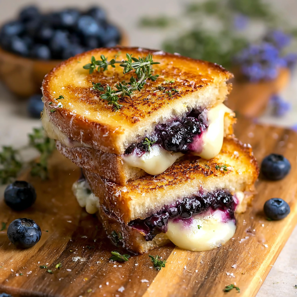 Blueberry spread simmering in saucepan