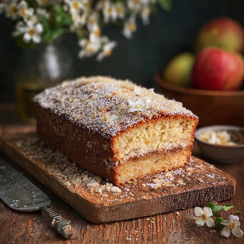 slice of cinnamon crusted donut cake