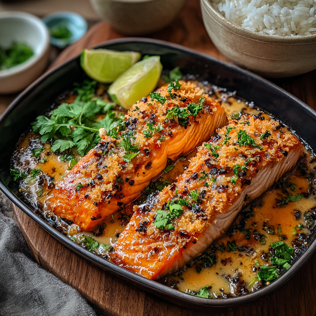 Bang Bang Salmon plated with garnish