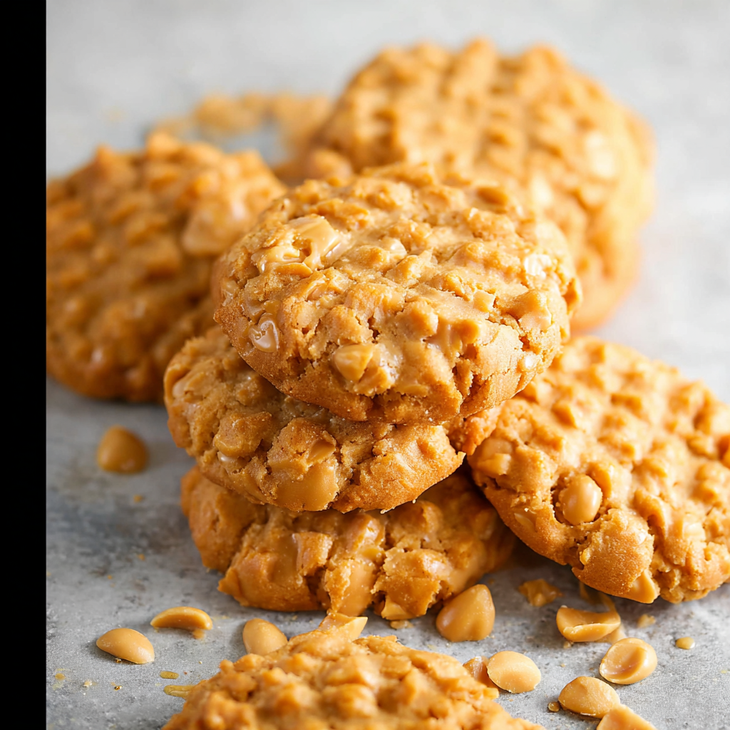 No-bake peanut butter oat cookies cooling on parchment