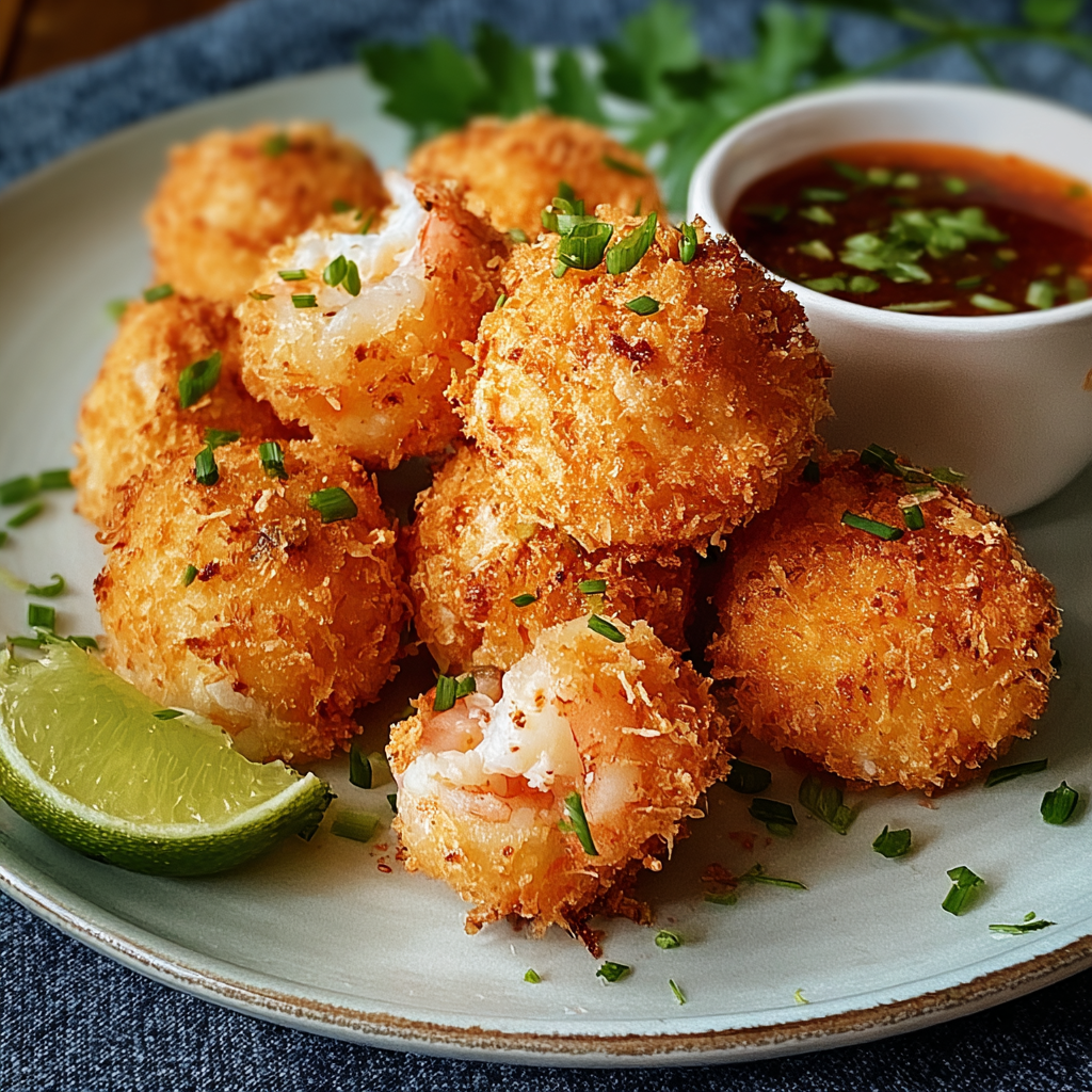 Shrimp balls with dipping sauces