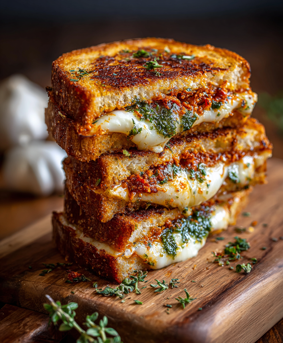 Sun-Dried Tomato Pesto Grilled Cheese