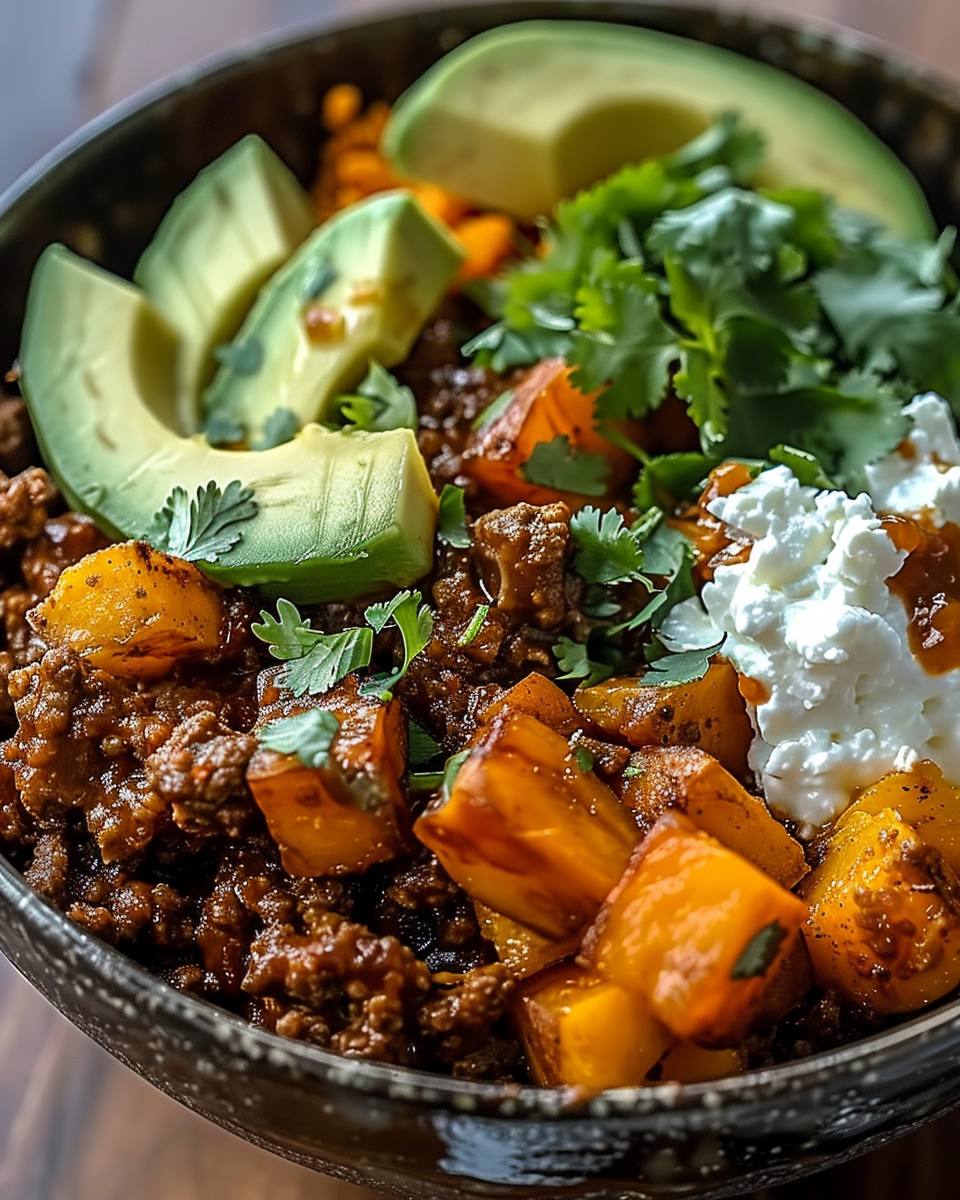 Ground Beef Hot Honey Bowl
