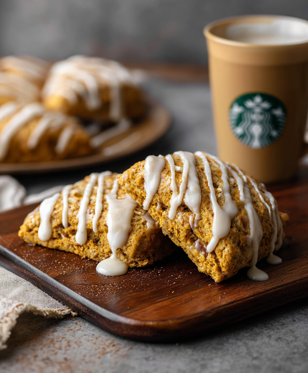 Baked pumpkin scones cooling on a tray