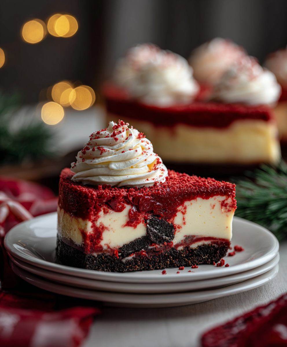 Christmas Red Velvet Cheesecake