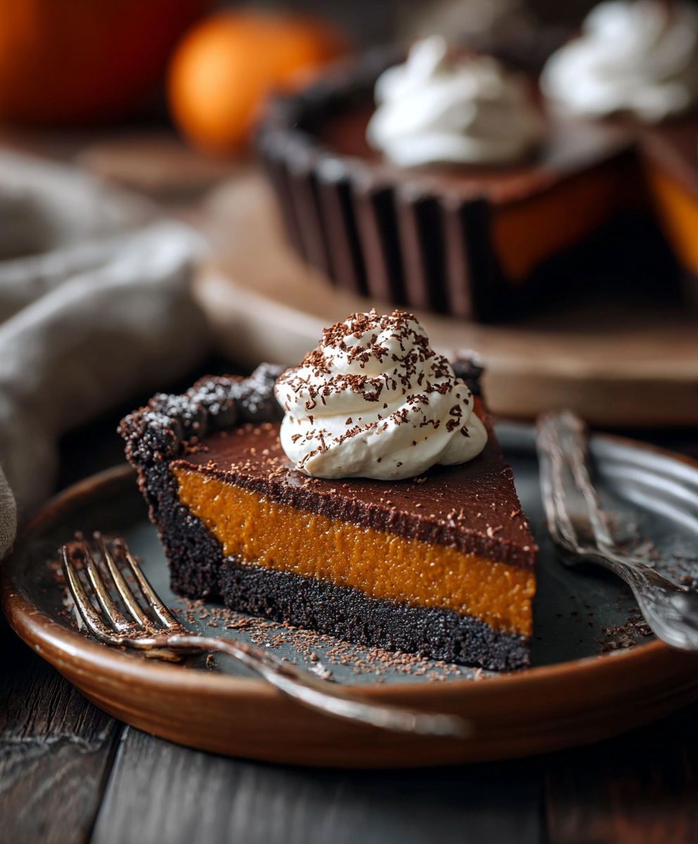Simple Dark Chocolate Pumpkin Tart