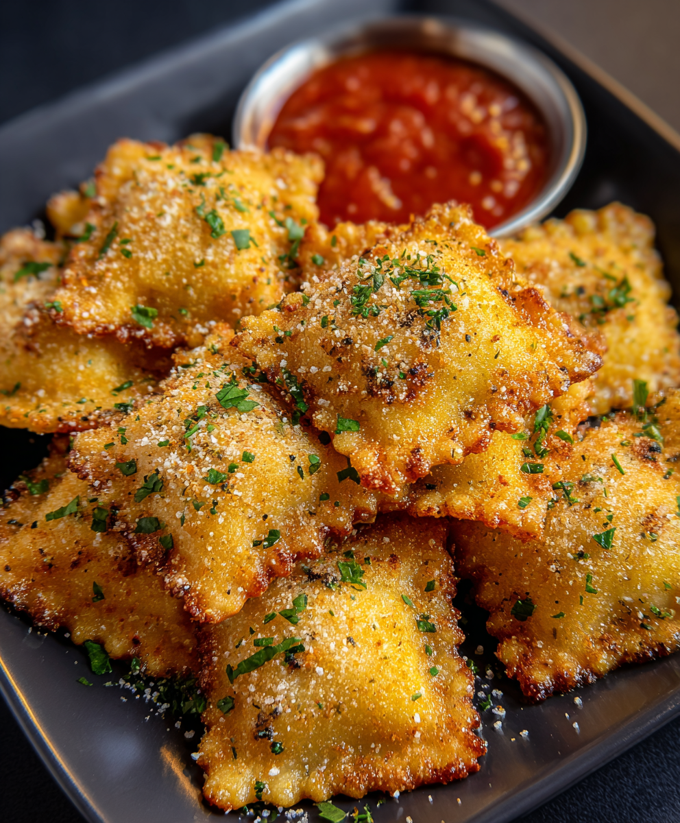 Crispy Toasted Ravioli (Air Fryer or Oven)