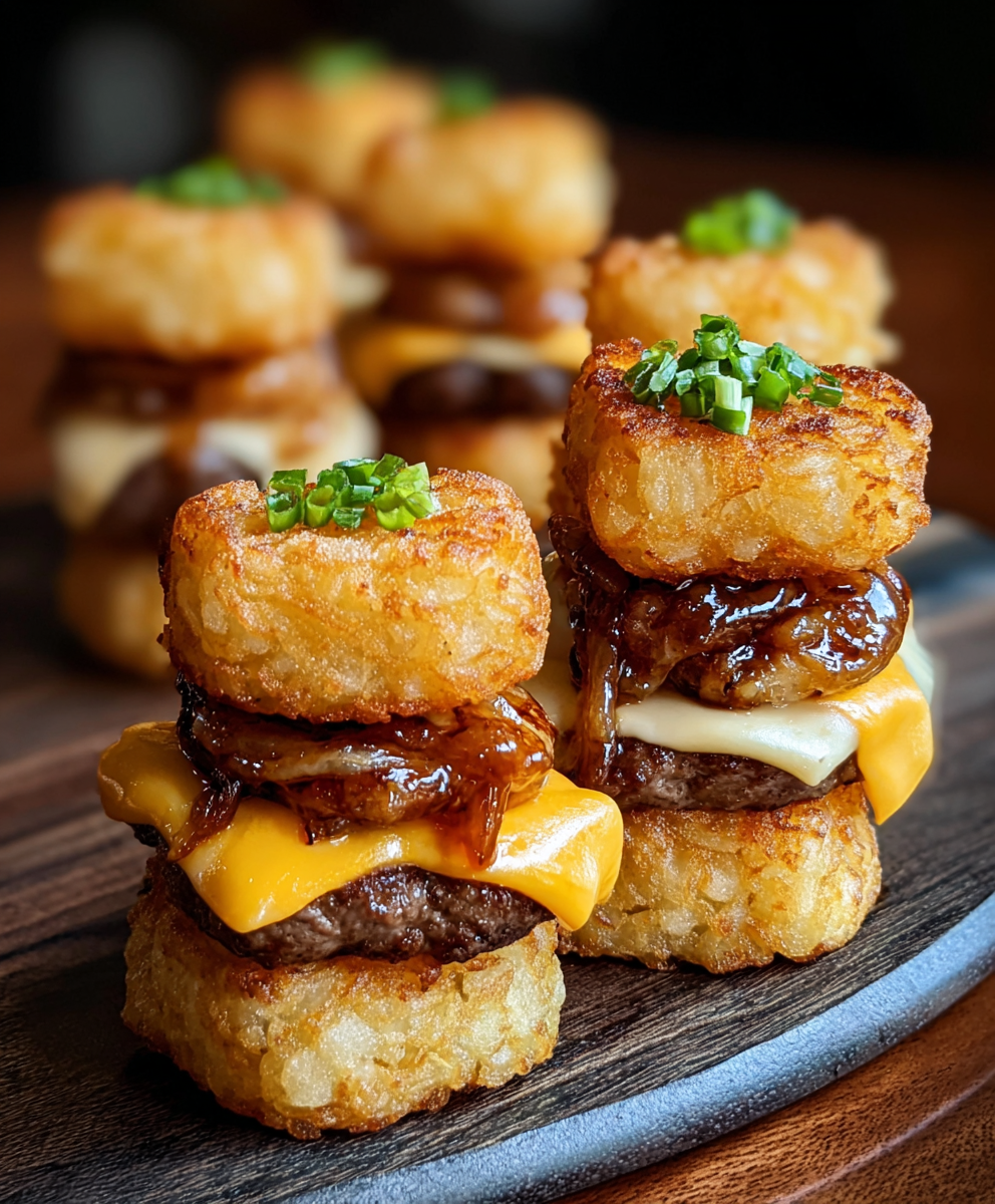 Mini Tater Tot Cheeseburgers