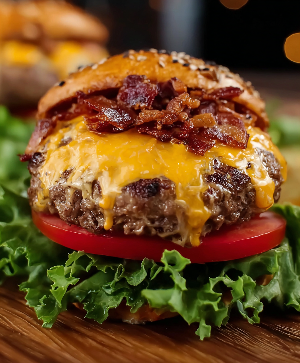 Stack of crack burgers on a plate