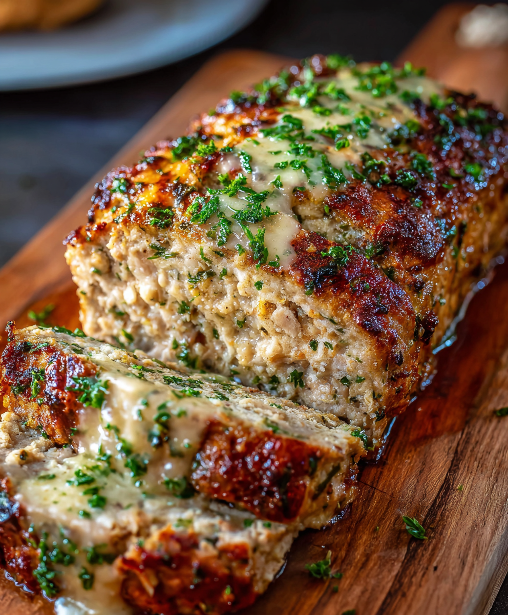 Irresistible Garlic Parmesan Chicken Meatloaf