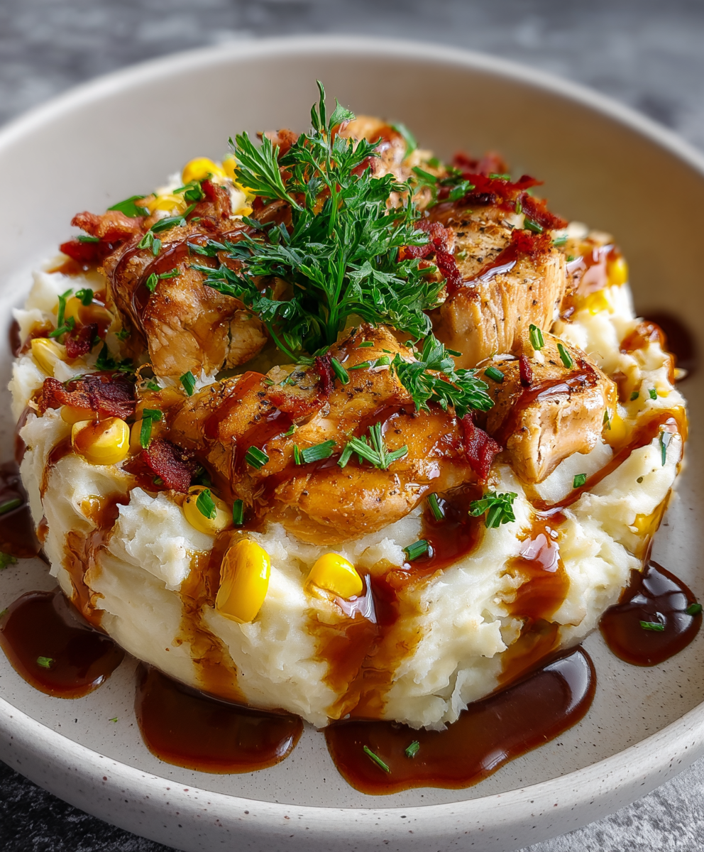 Chicken Mashed Potato Bowls