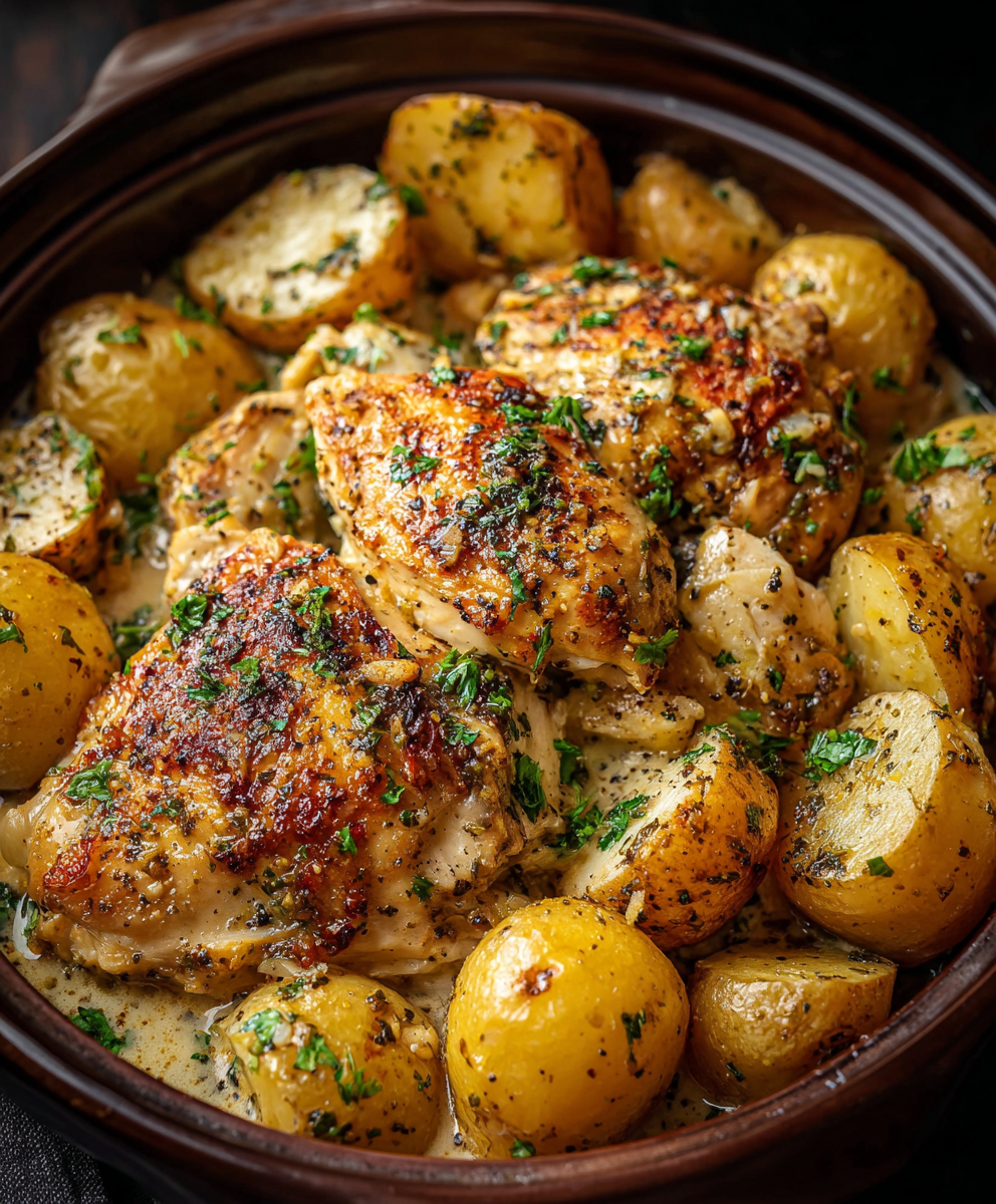 Close-up of garlic parmesan coating