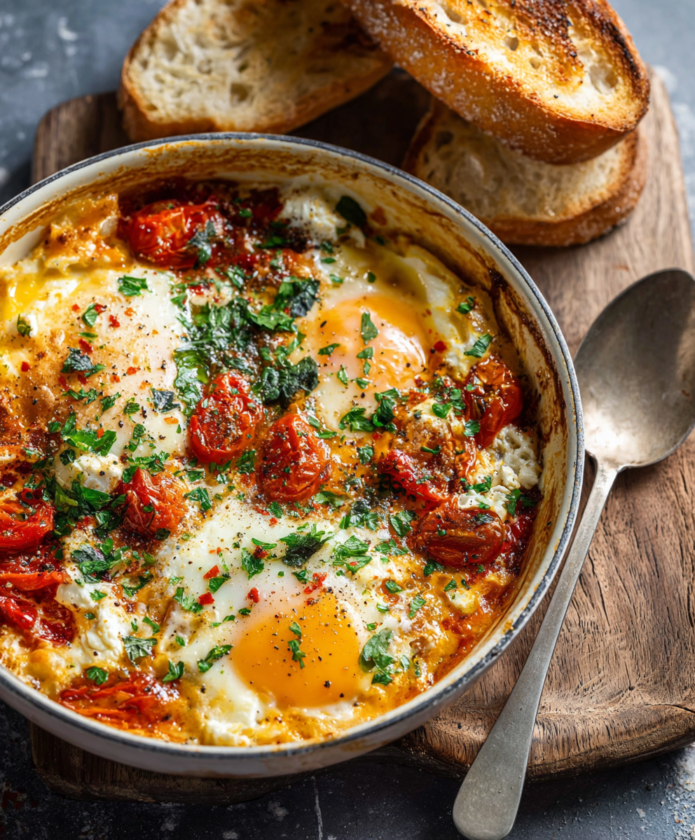 Baked Feta Eggs