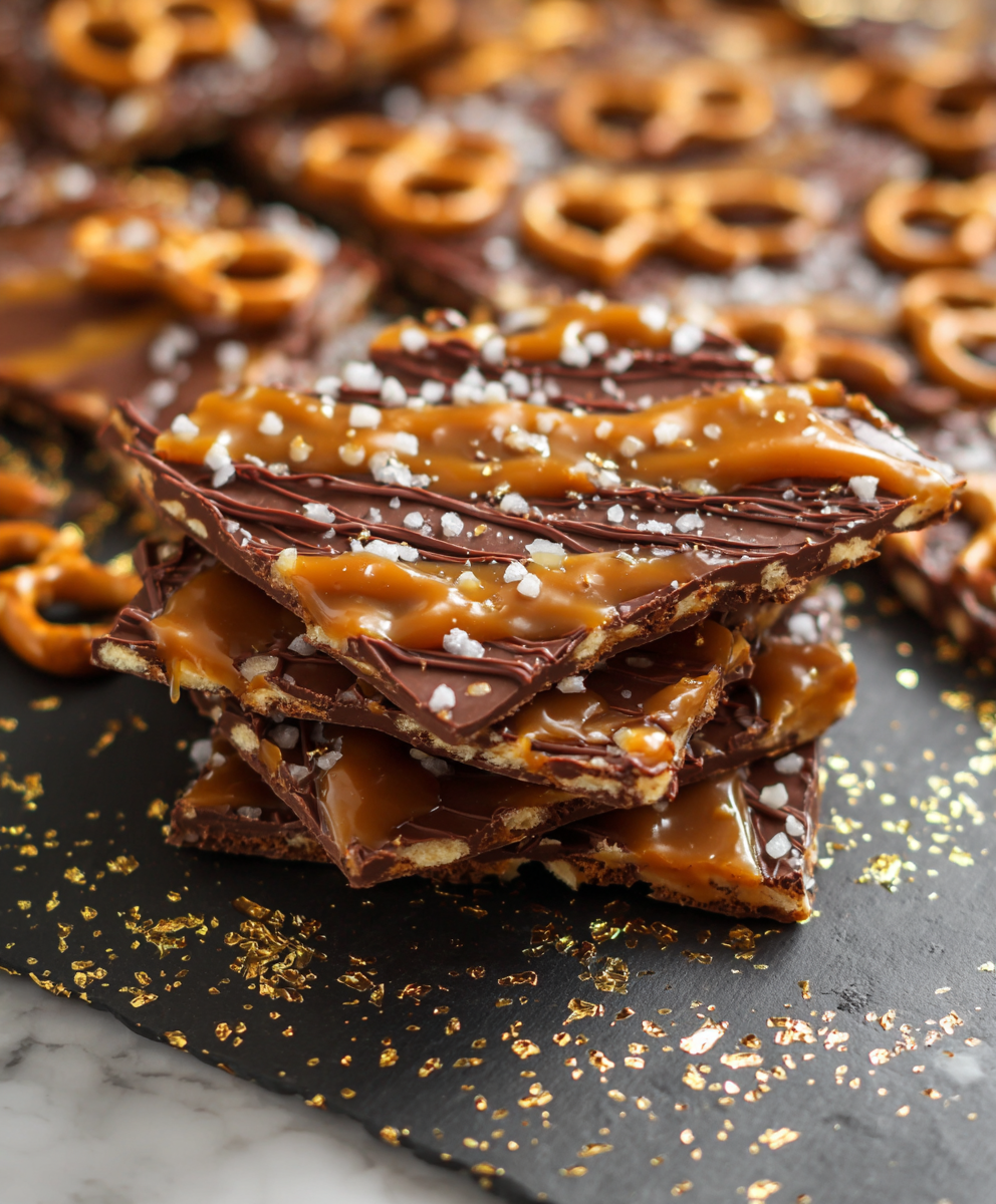 Salted Caramel Pretzel Bark