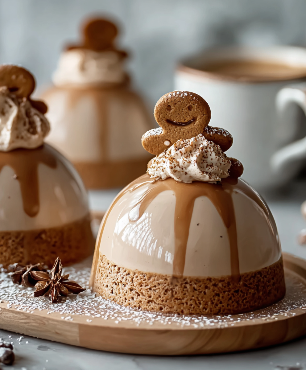 Gingerbread Latte Mousse Domes