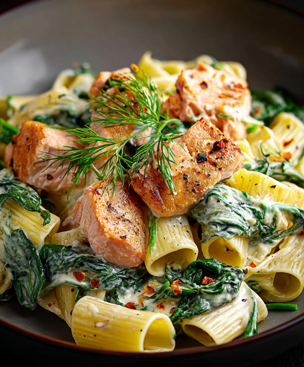 Salmon Spinach Pasta