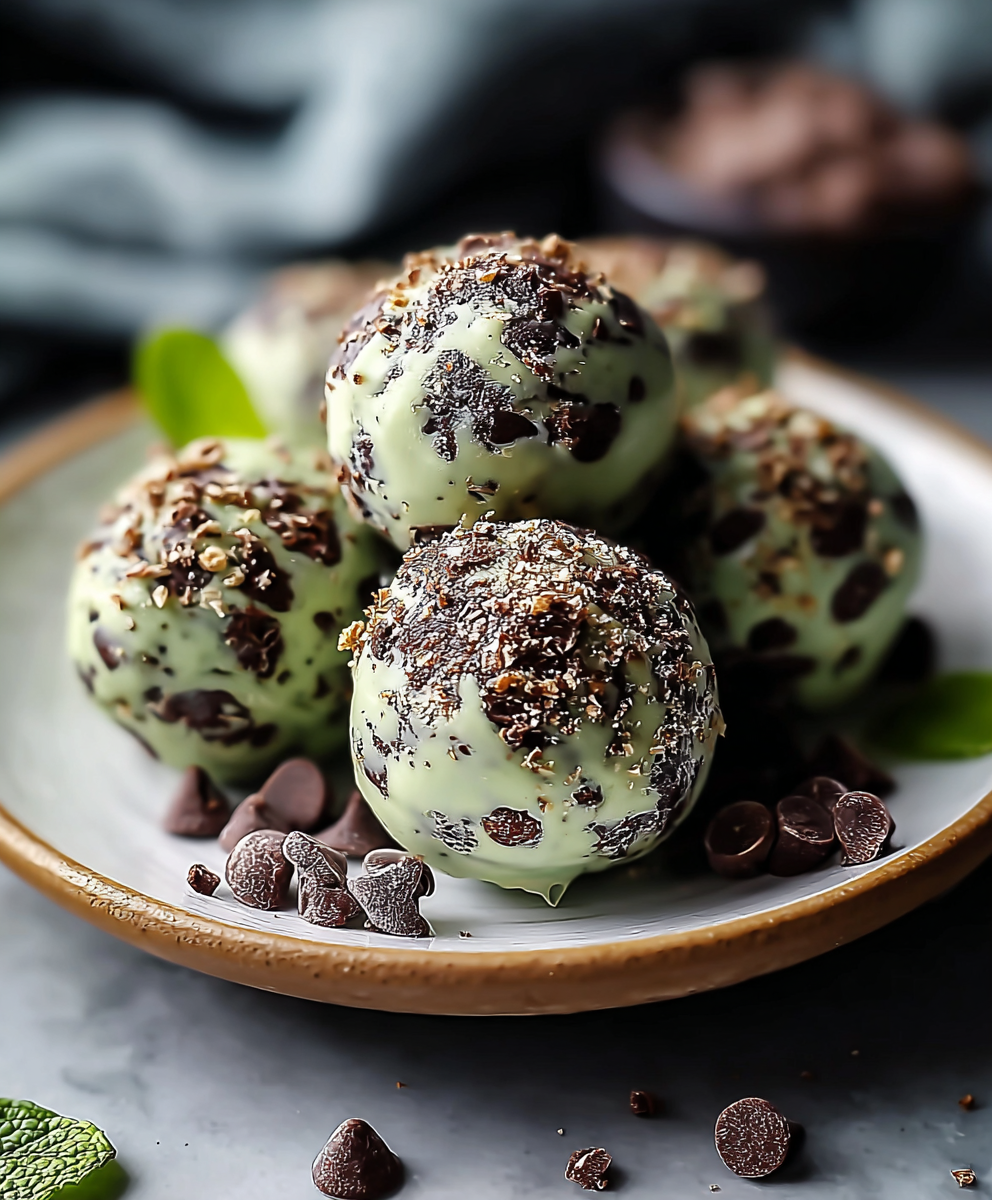 Mint Chocolate Chip Protein Balls