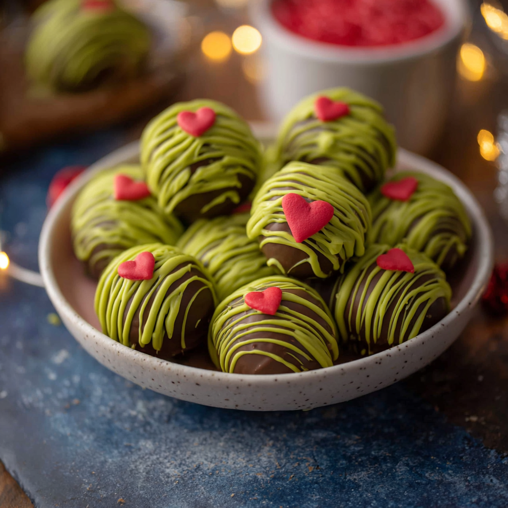 No-Bake Grinch Oreo Truffles