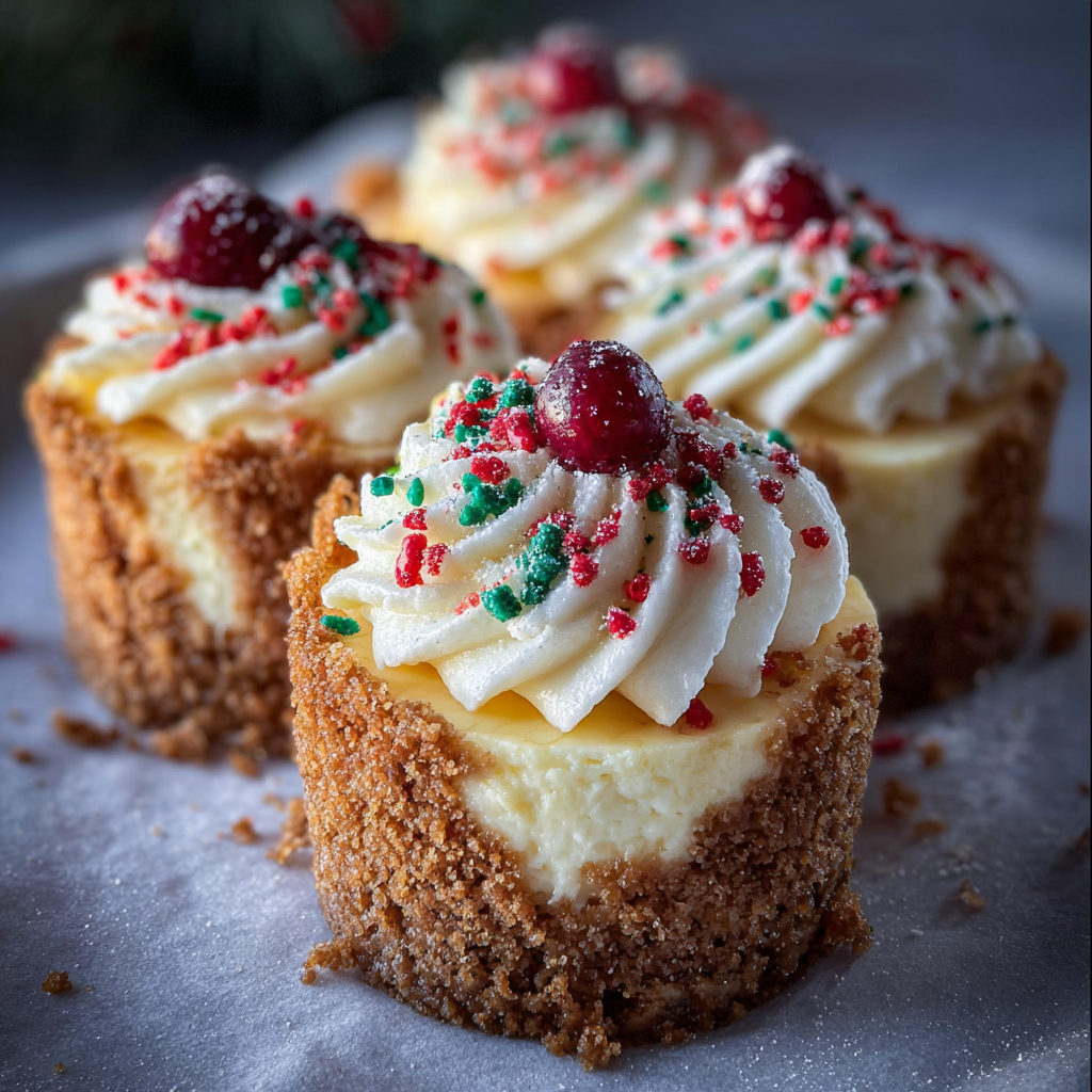 Mini Christmas Cheesecakes