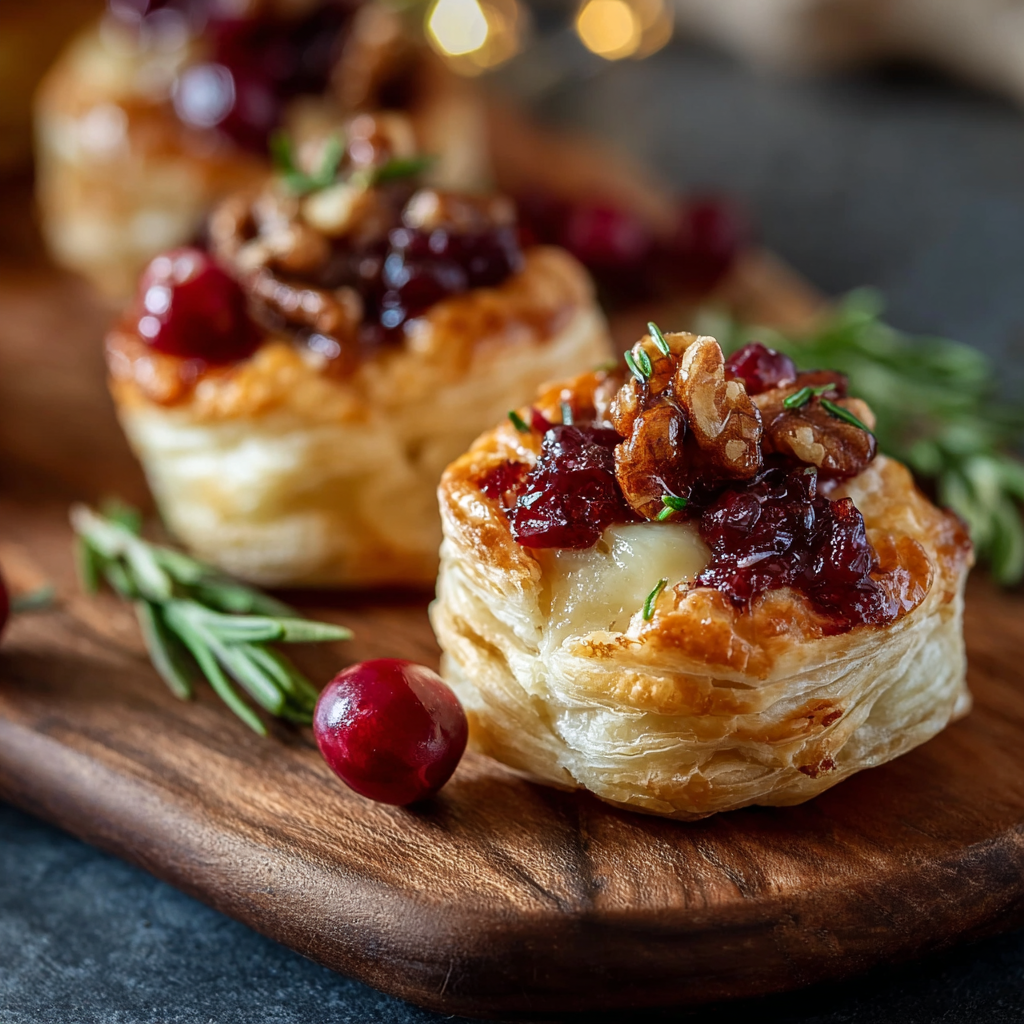 Cranberry Brie Bites on a serving platter
