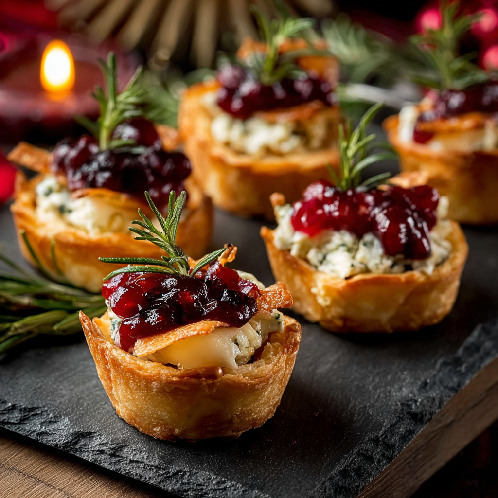 Finished stuffed mushrooms arranged on a festive platter