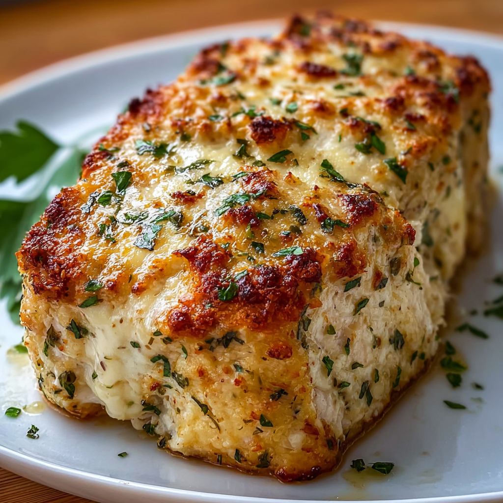 Savory Garlic Parmesan Chicken Loaf