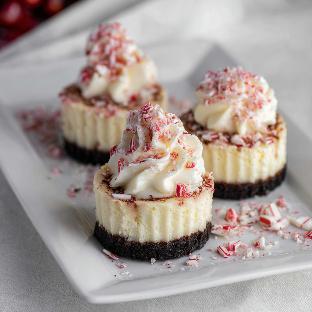 Peppermint Mini Cheesecakes